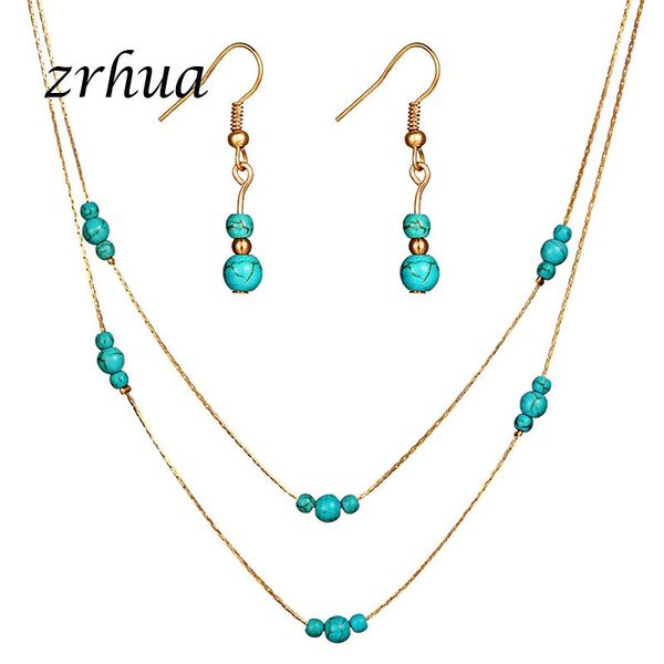 

earrings & necklace zrhua jewelry sets african bridal gold/silver color wedding crystal women fashion jewellery set bead gifts
