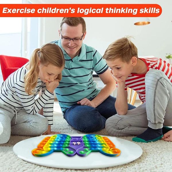 

dhl latest large size game fidget toy rainbow chess push bubble fidget sensory toys for parent-child time interactive game shipping