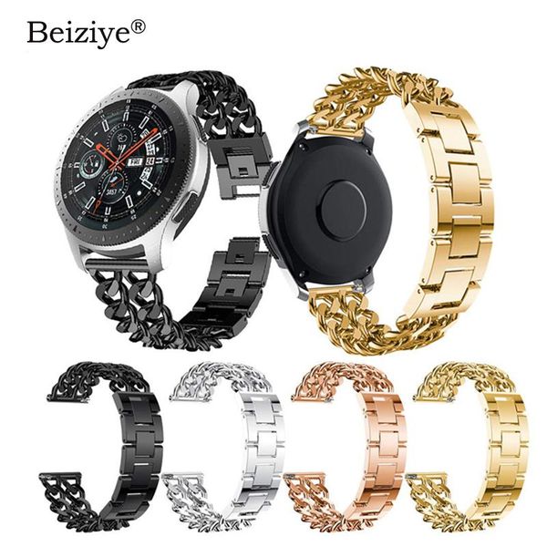 

watch bands 22mm width universal stainless steel strap for samsung galaxy 46mm/gear s3 frontier/s3 classic metal wristband, Black;brown