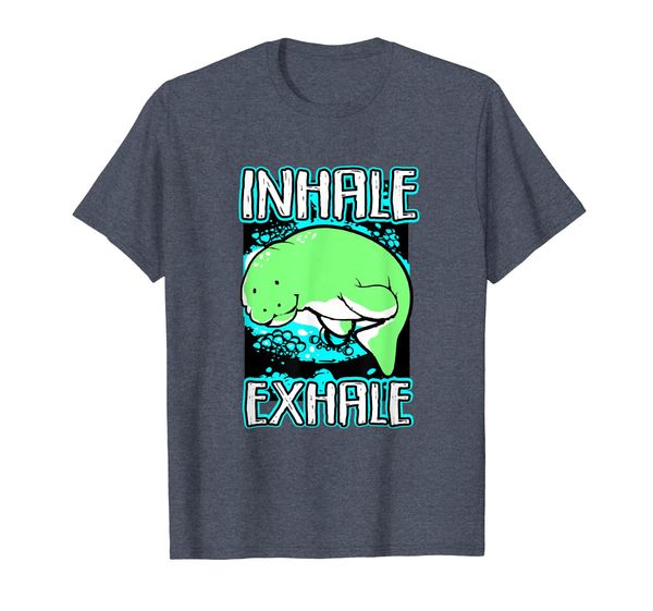 

manatee t shirt inhale exhale yoga aerobic, White;black