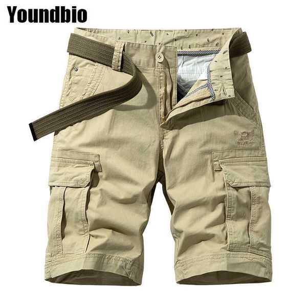 

summer trend men's safari style shorts fashion casual cotton durable hiking pants loose large size 6xl 210714, White;black
