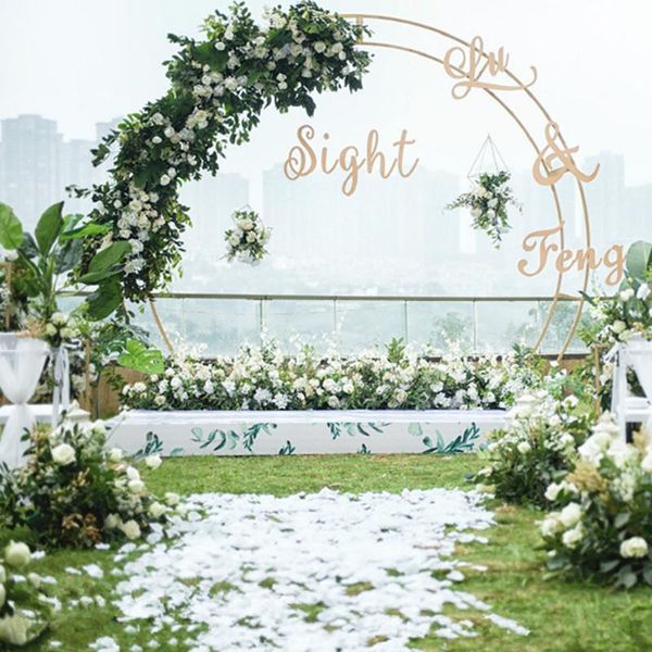 

party decoration outdoor wedding arch backdrop double flower stand stage background circle door