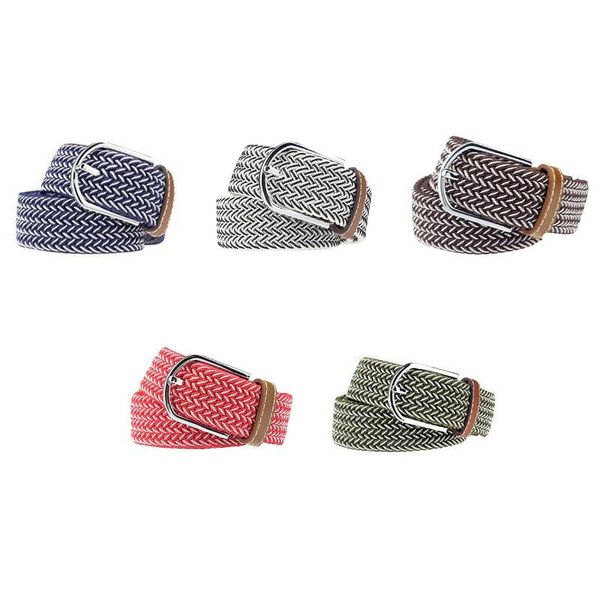 

belts men casual canvas belt elastic rubber concise metal buckle, Black;brown