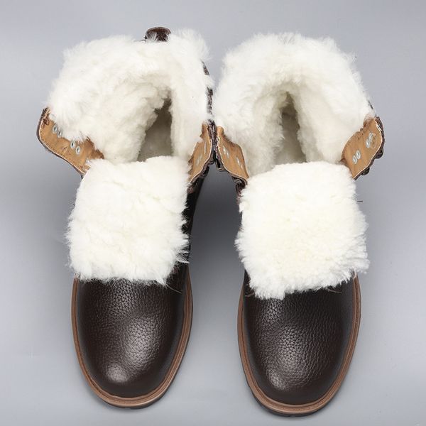 

40-45 snowboots 100% warm natural wool non-slip 2021 winter boots for man 13kr, Black