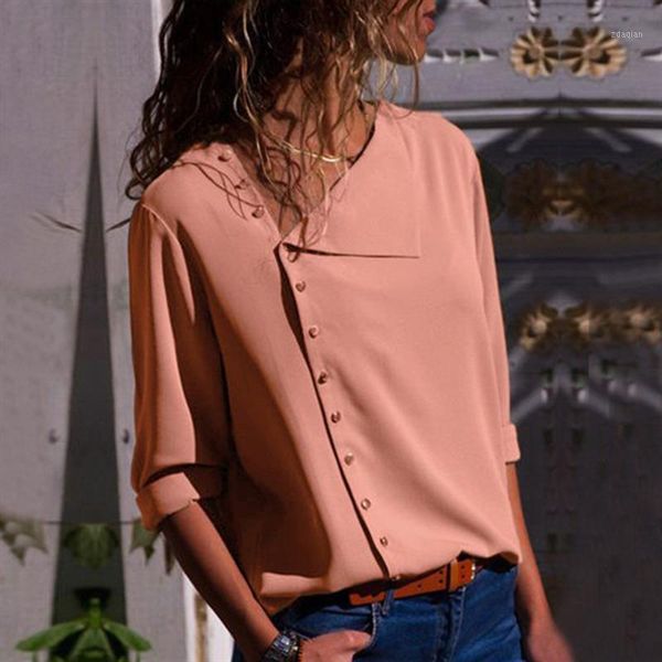 

women's blouses & shirts irregular turn down collar blouse shirt for women nice elegant office ladies workwear fashion femme, White