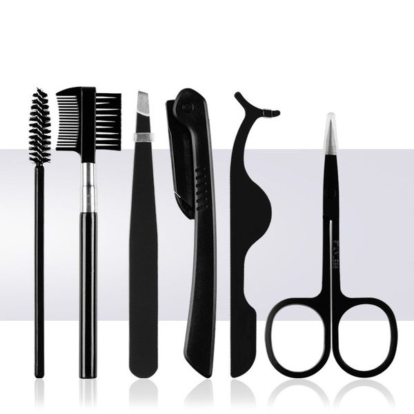 Acessórios Sobrancelhas Clipe Trimmer Tesoura Sobrancelha Shaping Faca Eyelashes Cosméticos Cosméticos Makeup Tools 6 Pçs / Set J043