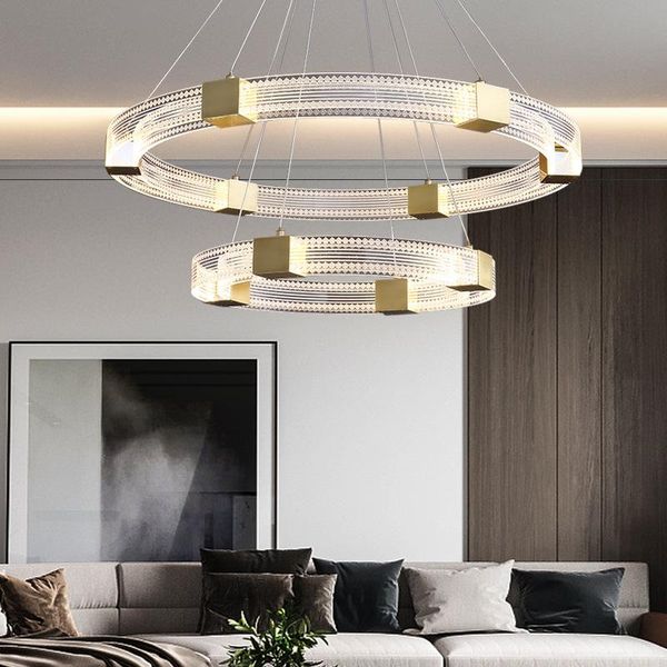 

pendant lamps nordic led acrylic restaurant circle all aluminum hanglamp creative div net red indoor hanging light fixtures