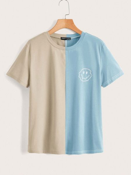 

two tone cartoon graphic tee b4oc#, White