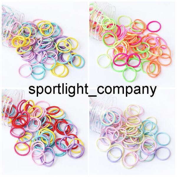 

2022 40/50/100 new children cute candy cartoon fresh fruit elastic hair bands girls lovely baby rubber bands kids hair accessories, Slivery;white