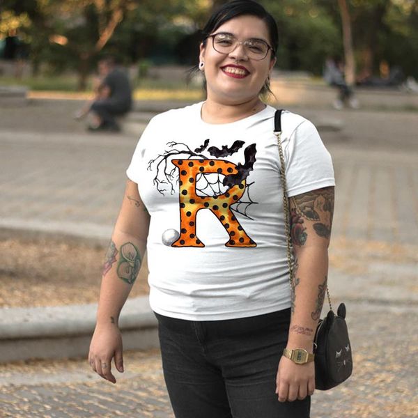 

plus size t-shirt halloween tshirt women summer custom name letter r s t brazil harajuku y2k grunge aesthetic fashion streetware hipster
