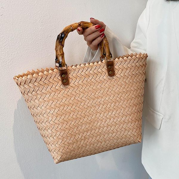 

shoulder bags weave large tote bag 2021 summer high-quality straw women's designer handbag high capacity messenger beach