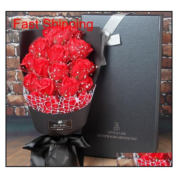 

artificial soap rose flowers gift boxes sets handmade bath rose flower valentine's day birthday wedding party gift jllfsr dh_garden