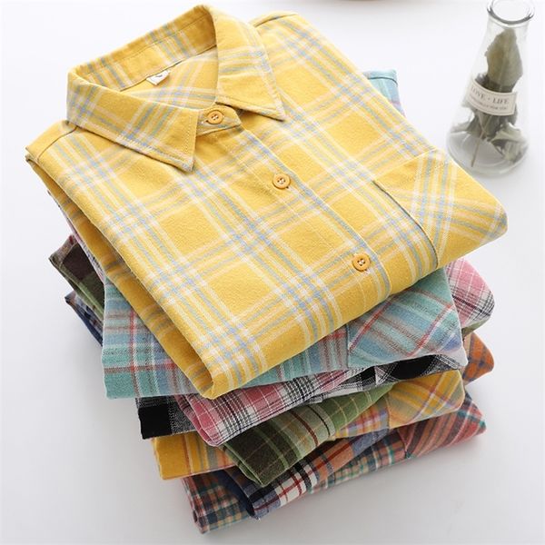 

elegant design style plaid shirt women new spring autumn casual womens blouses and ladies loose long sleeve blouse 210225, White