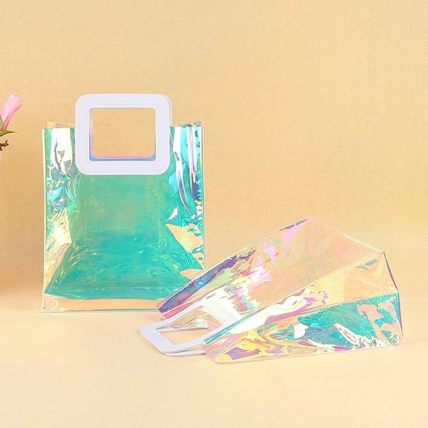

gift wrap 1pcs bags for wedding party laser color gifts packaging women shopping plastic boutique