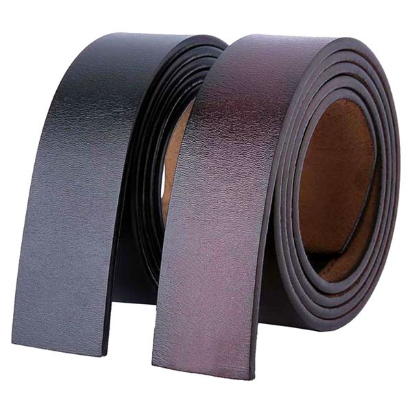 

2021 new 100 120 130 140 150 160cm cow belts with no 3.5cm in real width genuine leather men large without buckle belt 0ecb, Black;brown