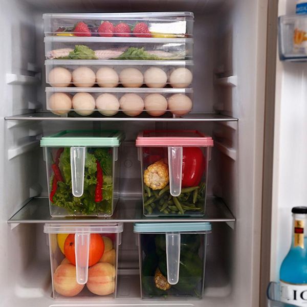 

storage bottles & jars 2 pcs/set food containers with lids and handle sealed keep fresh fridge organizer er refrigerator box