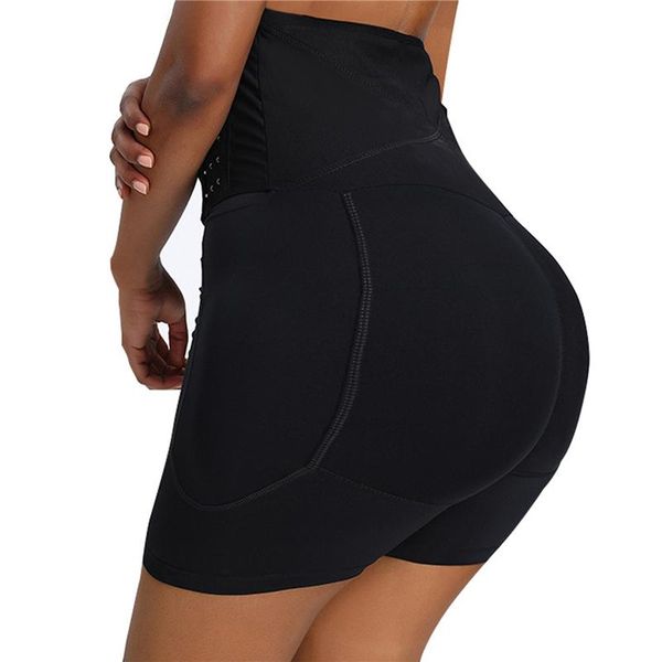 

women's panties bulifter shapewear body shaper shorts padded control hip enhancer waist trainer, Black;pink