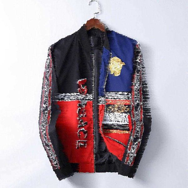 

2021ss men denim jacket trend diverse male letter jean coat styles jacket women long sleeve mens clothing m-3xl, Black;brown
