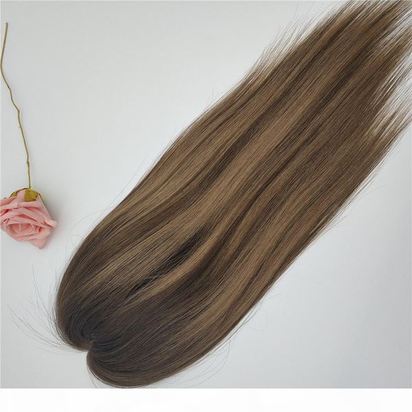 

selling customized highlight color mono lace with pu around human hair ers for thinning hair women, Black;brown