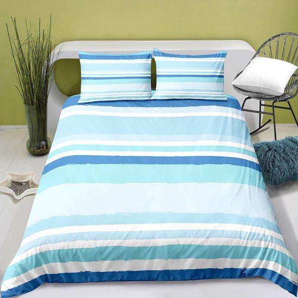 

bedding sets 100% polyester stripe pattern duvet cover digital printing set with pillowcase bed for girl quilt