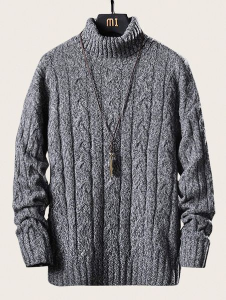 

men marled knit turtleneck sweater w7jx#, White;black