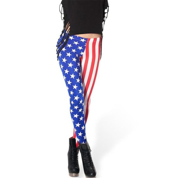

women's leggings women leggins 2021 fashion style 3d us flag tattoo digital print pants slim fitness body shape, Black