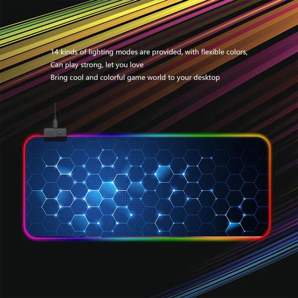 

mouse pads & wrist rests gaming pad computer mousepad rgb large nonslip gamer carpet big mause pc desk play mat with backlit
