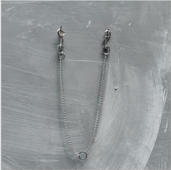 

keychains fashion alloy chain on pants with large metal ring trousers chains punk hip-hop trendy jeans style, Silver