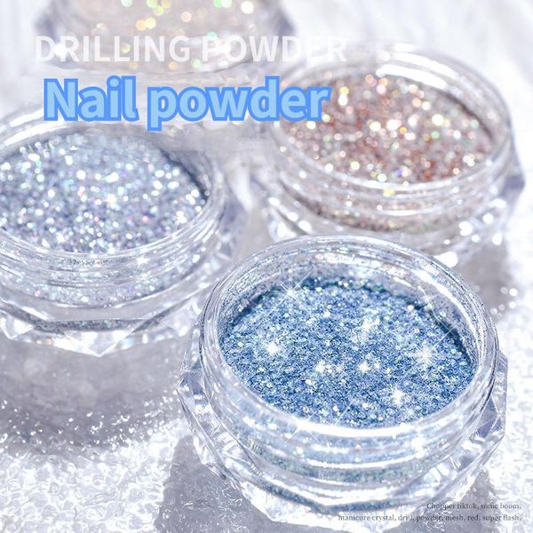 

nail art decorations 8 colors shiny crystal glitter flakes diy colorful slice pink bright fine powder, Silver;gold