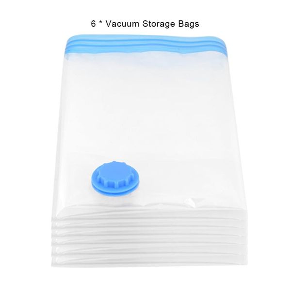 

clothing & wardrobe storage 6pcs home vacuum bag for clothes quilt transparent foldable compressed organizer space saving seal bags organiza