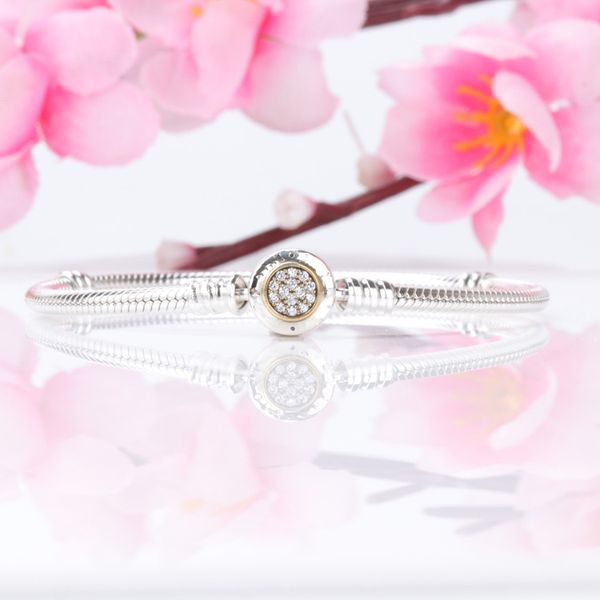 

2021 new s925 silver bracelets for women charm bracelets beads original bangles 925 jewelry making gifts, Golden;silver