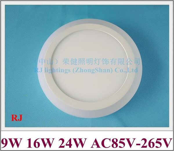 

round square surface mounted led panel light ceiling lamp smd2835 ac85v-265v 9w 16w 24w blue+white 3 effects control by switch lights