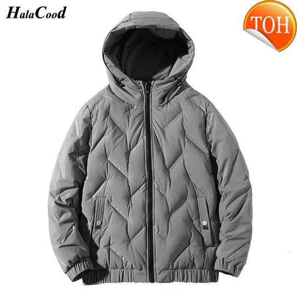 

parkas men brand winter quality down coat white duck jacket plus size jackets hooded outerwear, Black