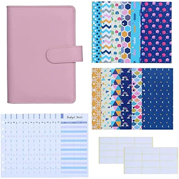 

leather folder budget cash envelope system expenditure sheet and banknote planning label gift wrap