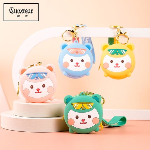 

cute mini change female cartoon silicone coin portable key small earphone bag