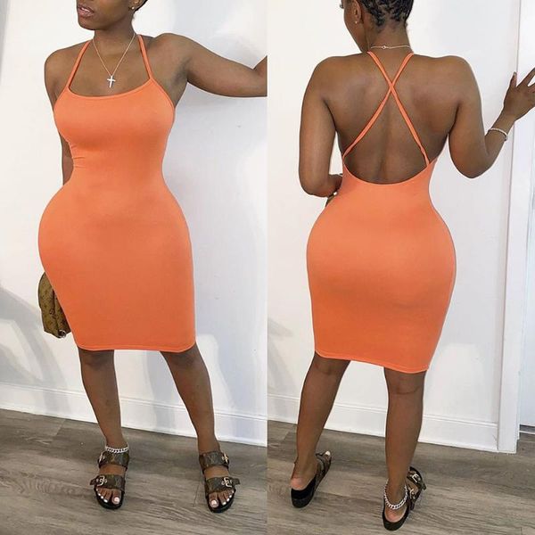 

casual dresses criss cross backless party bodycon dress women strap sleeveless summer mini sheath slim bandage club, Black;gray
