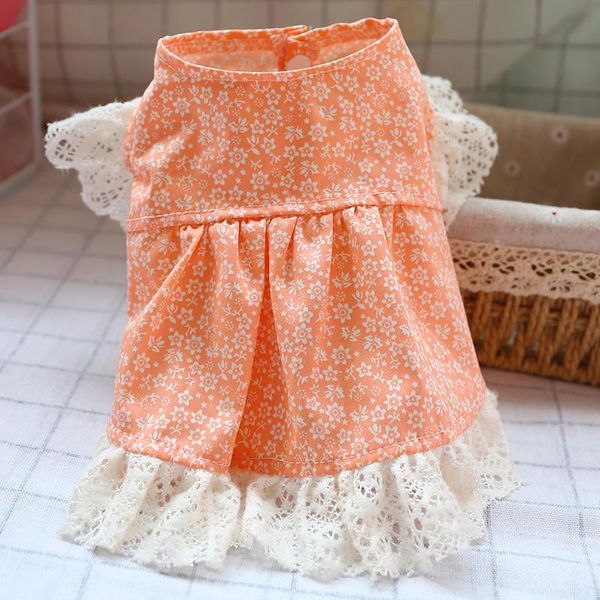 

dog apparel lace flowers dress cute girl clothes summer pet clothing cat yorkshire puppy poodle bichon pomeranian skirt