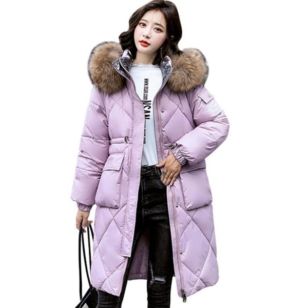 

women's down & parkas 2021 long loose hooded faux fur thick warm winter jacket women casual slim adjustable waist big pockets female pa, Black