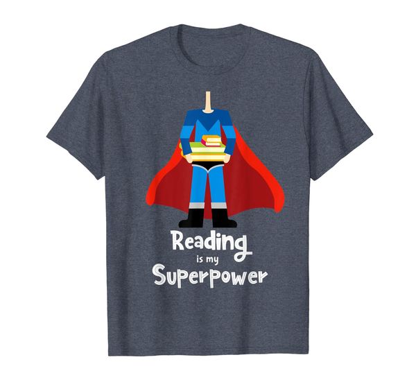 

reading is my superpower boys/men's t-shirt, White;black
