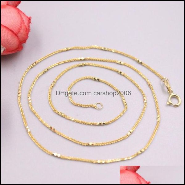 

necklaces & pendants jewelryfine pure au750 18kt yellow gold chain 1mmw women wheat link bead necklace 16.5inch 1.8-2g chains drop delivery, Silver