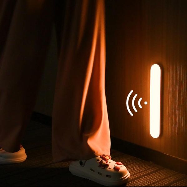

night lights led light motion sensor lamp wireless usb rechargeable nightlight for children bedroom cabinet kitchen wall