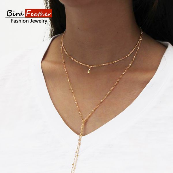 

gold color necklace for women long beads tassel pendant chain necklaces & pendants lace velvet s fashion jewelry, Silver