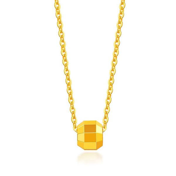 

pendant necklaces solid 24k yellow gold necklace 999 women beads 1.7g, Silver