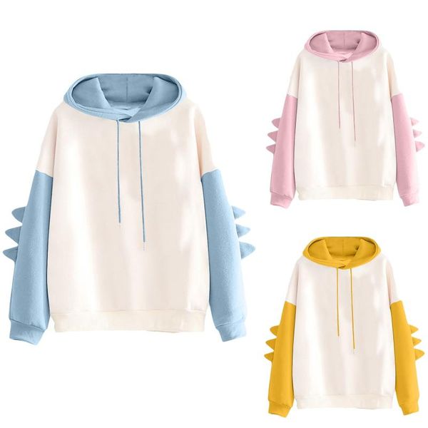 

women's hoodies & sweatshirts harajuku women fashion splice sweatshirt autumn winter casual patchwork long sleeve for girls kawaii clo, Black