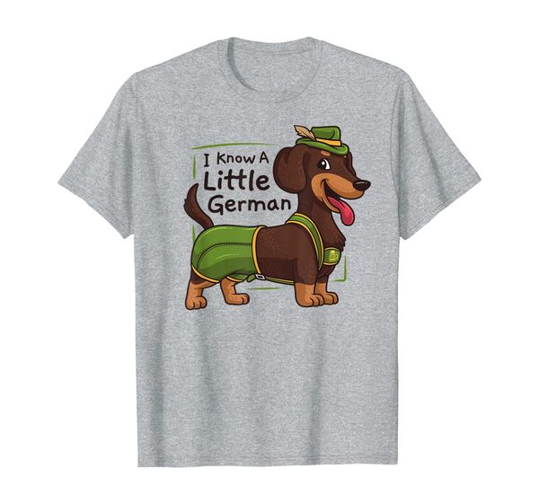

oktoberfest i know a little german dachshund wiener dog t-shirt, White;black