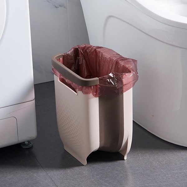 

waste bins hanging foldable trash can with handle saving space easy to reach collapsible bin for cabinet door car bedroom