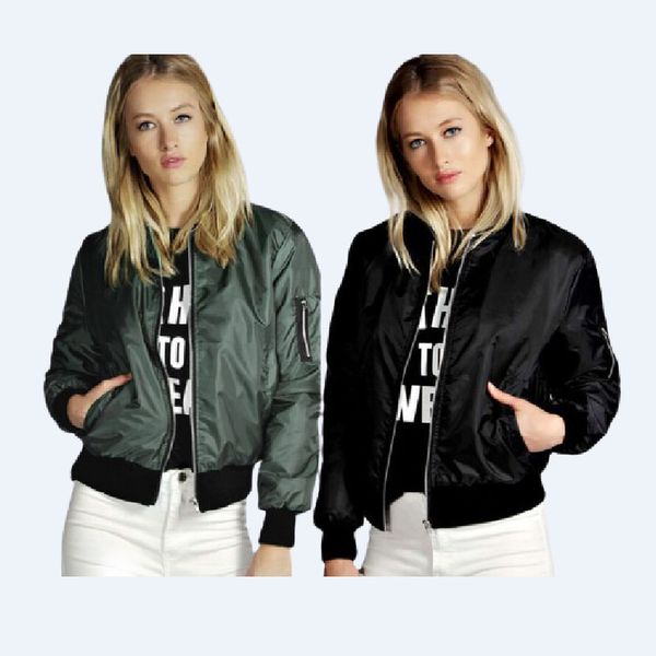 

2021 and year women jas effen color random rits mode baseball uniform plus size losse ladies green s-3xl, Black;brown