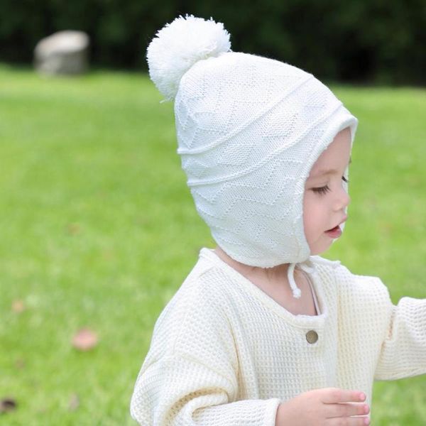 

caps & hats pom beanie cap elastic compact delicate warm baby hat gloves set knitted for outdoor, Yellow