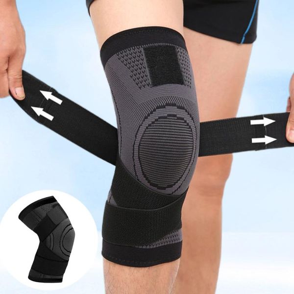 

elbow & knee pads 1pc support protector kneepad kneecap pressurized elastic brace belt for running basketball, Black;gray