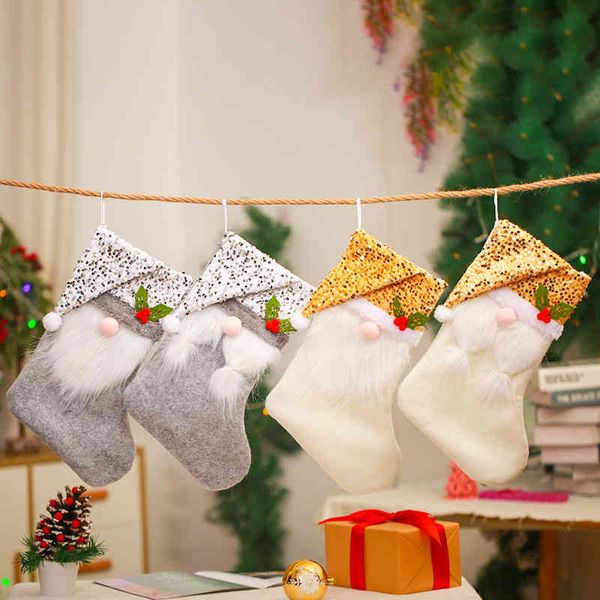 

qiaoding new decoration sequin hat christmas candy socks children's gift bag